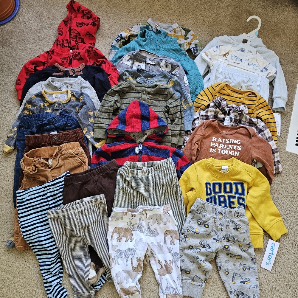 26pc baby boy clothing 3 6 month pants onesie romper sweatshirts sleepers